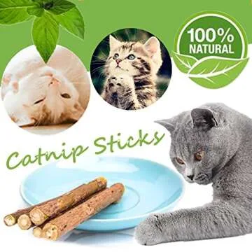 Matatabi Cat Catnip Sticks 25 Pcs or 50 pcs Cat Chew Sticks Dental Cleaning for Cats Organic Silver Vine Dental Treats Molar Chew Toy