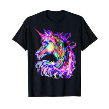 Purple Unicorn Gift Colorful Psychedelic kawaii Trippy alt T-Shirt