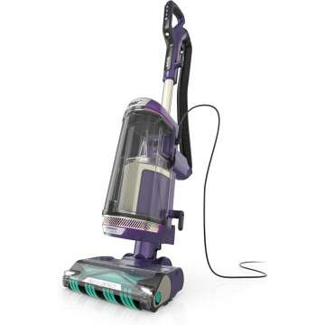 Shark POWERDETECT Upright Cleaner with HEPA Filter, Heavy Duty Vacuum Suction for Pet Hair Pickup, DuoClean Technology, Powered Lift-Away, Ideal for Carpets & Hardfloors, AZ4002, Compact, Eggplant
