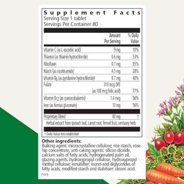 Floradix by Salus Iron Tablets - Energy Support Supplement for Men & Women - Natural Iron Supplement...