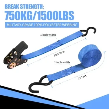 Durable 15ft Ratchet Straps for all your Cargo Needs