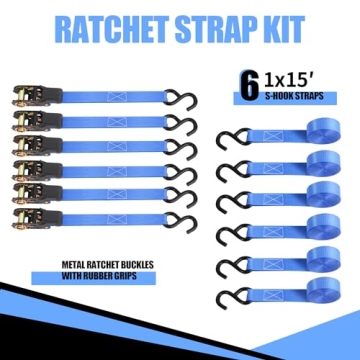 Durable 15ft Ratchet Straps for all your Cargo Needs