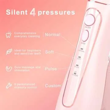 Oralfree Water Dental flosser Teeth Picks - Braces Cordless Oral Irrigator Portable Rechargeable Travel Irrigation Cleaner IPX7 Waterproof Electric Professional Flossing Teeth Cleaning for Home