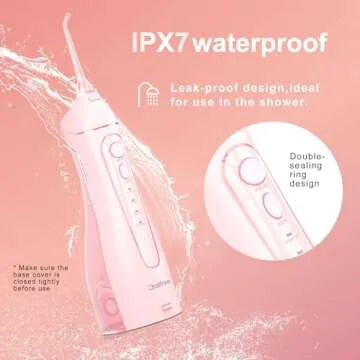 Oralfree Water Dental flosser Teeth Picks - Braces Cordless Oral Irrigator Portable Rechargeable Travel Irrigation Cleaner IPX7 Waterproof Electric Professional Flossing Teeth Cleaning for Home