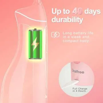 Oralfree Water Dental flosser Teeth Picks - Braces Cordless Oral Irrigator Portable Rechargeable Travel Irrigation Cleaner IPX7 Waterproof Electric Professional Flossing Teeth Cleaning for Home