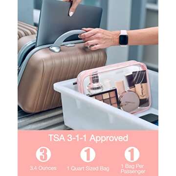 BAGSMART Clear Toiletry Bags - TSA Approved Travel Essential