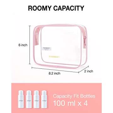 BAGSMART Clear Toiletry Bags - TSA Approved Travel Essential