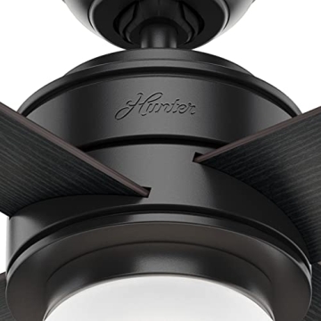 Hunter Hepburn 52" Matte Black Ceiling Fan with LED Light