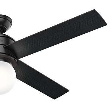 Hunter Hepburn 52" Matte Black Ceiling Fan with LED Light