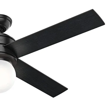 Hunter Hepburn 52" Matte Black Ceiling Fan with LED Light