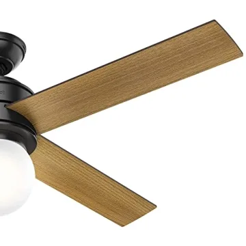 Hunter Hepburn 52" Matte Black Ceiling Fan with LED Light