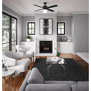 Hunter Hepburn 52" Matte Black Ceiling Fan with LED Light