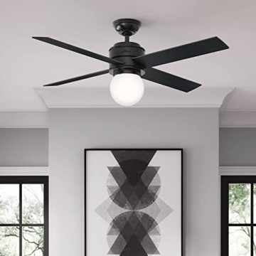 Hunter Hepburn 52" Matte Black Ceiling Fan with LED Light