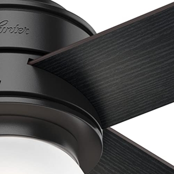 Hunter Hepburn 52" Matte Black Ceiling Fan with LED Light
