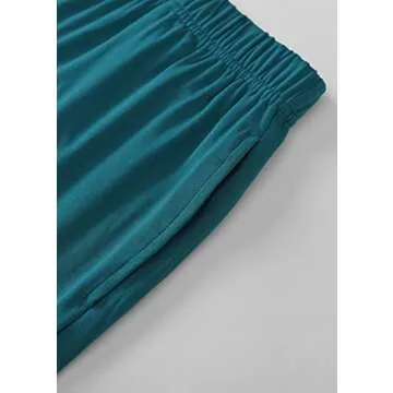 Latuza Women's Viscose Pajama Tank Top Shorts Lounge Set L Navy Teal