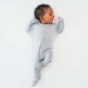 KYTE BABY Unisex Footie, Rayon Made From Bamboo- Snap Closure (Newborn, Storm)