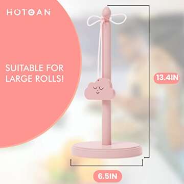 HOTCAN Paper Towel Holder with Beer Bottle Opener – Beech Wood Kitchen Accessory, Windproof Design for Outdoor Use, Cute Pink Home Decor