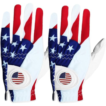 Premium USA Flag Golf Gloves for Right-Handed Golfers - 2 Pack