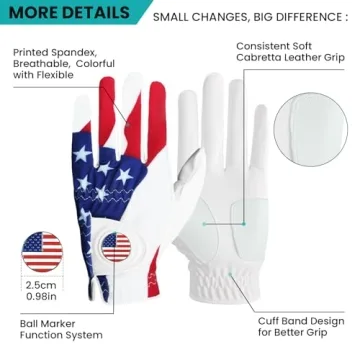 Premium USA Flag Golf Gloves for Right-Handed Players