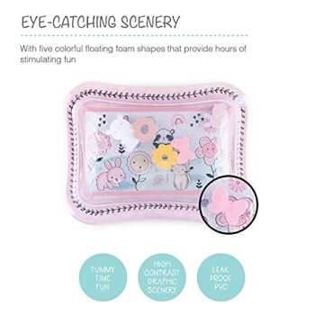 The Peanutshell Tummy Time Water Play Mat Girls or Boys - High Contrast Sensory Developmental Toy, Newborn & Infant Baby Toys 0-6 Months, Unisex New Born Baby Essentials Must Haves - Happy Garden