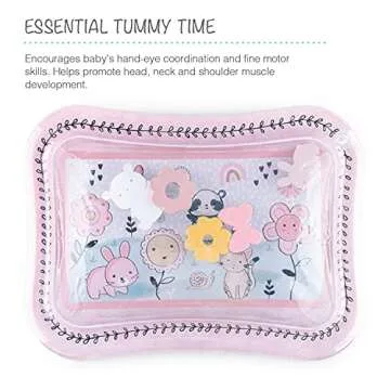 The Peanutshell Tummy Time Water Play Mat Girls or Boys - High Contrast Sensory Developmental Toy, Newborn & Infant Baby Toys 0-6 Months, Unisex New Born Baby Essentials Must Haves - Happy Garden