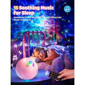 Galaxy Projector for Bedroom, 15 Colors Star Projector Galaxy Light Projector for Bedroom Night Light Projector,15 White Noises Star Lights for Ceiling Projector,Bluetooth Projector Lights for Bedroom