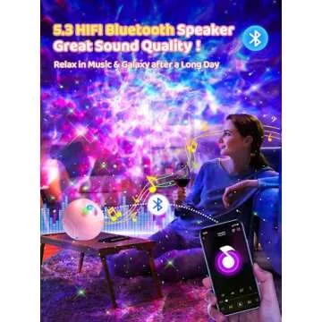 Enchanting Galaxy Projector with Bluetooth and White Noise