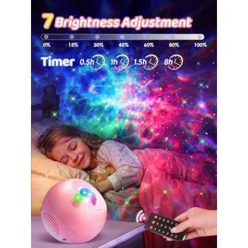 Enchanting Galaxy Projector with Bluetooth and White Noise