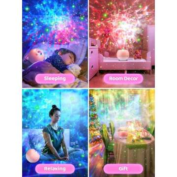 Galaxy Projector for Bedroom, 15 Colors Star Projector Galaxy Light Projector for Bedroom Night Light Projector,15 White Noises Star Lights for Ceiling Projector,Bluetooth Projector Lights for Bedroom