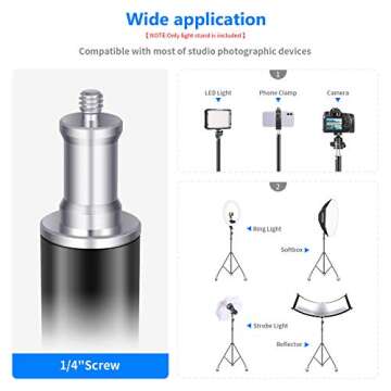 Neewer 10ft/3m Heavy-Duty Light Stand with Casters, Adjustable Metal Tripod Stand, Photography Wheel...