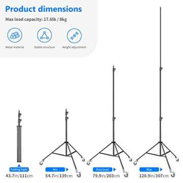 Neewer 10ft Heavy-Duty Light Stand with Casters