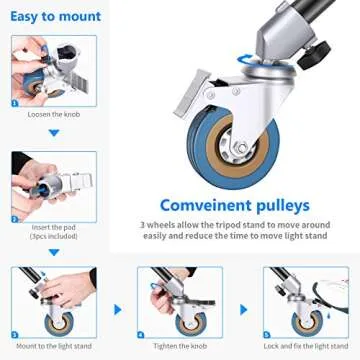 Neewer 10ft Heavy-Duty Light Stand with Casters