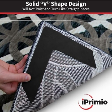 NeverCurl Rug Corner Grippers - V Shape Design for Curling