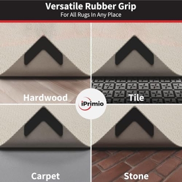 NeverCurl Rug Corner Grippers - V Shape Design for Curling