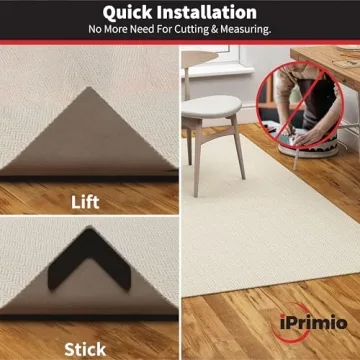 NeverCurl Rug Corner Grippers - V Shape Design for Curling