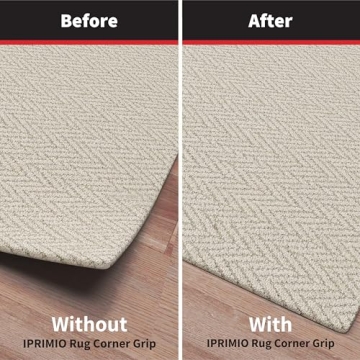 NeverCurl Rug Corner Grippers - V Shape Design for Curling