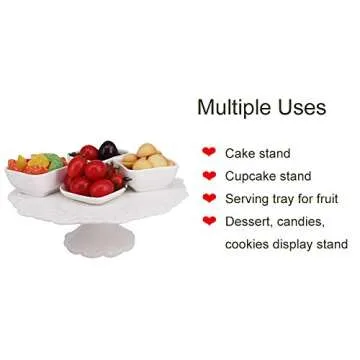 BPFY Elegant 8-Inch Ceramic Cake Stand for All Occasions