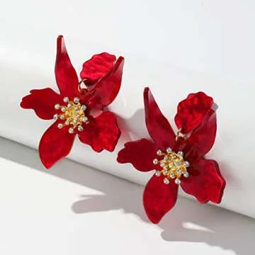 Chic Boho Stud Earrings for Women - Flower Statement Jewelry