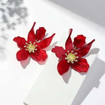 Chic Boho Stud Earrings for Women - Flower Statement Jewelry