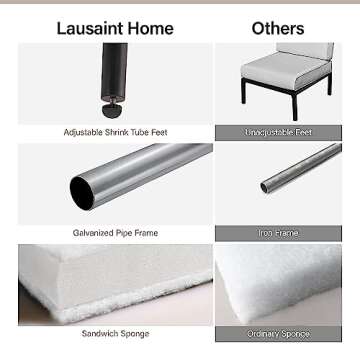 LAUSAINT HOME Outdoor Patio Furniture, 8 Piece Outdoor Sectional Sofa PE Rattan Wicker Patio Conversation Sets,All Weather Patio Furniture Set with Thick Cushions for Garden, Poolside, Backyard(Beige)