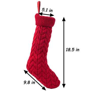 Sunnyglade Knitted Christmas Stockings - Perfect for Holiday Decor
