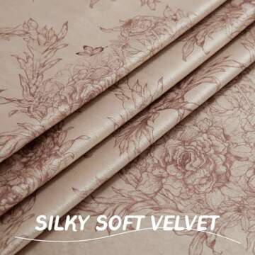 StangH Velvet Flower Curtains for Home Décor