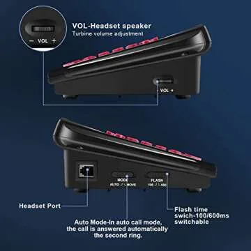 AGPtEK Corded Telephone with Headset for Clear Calls