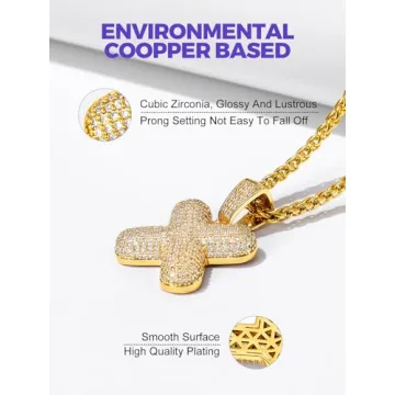 Richsteel Bubble Initial Letter B Pendant Necklace Women Men Cubic Zirconia Monogram Charm with Spiga Chain Hip Hop Jewelry