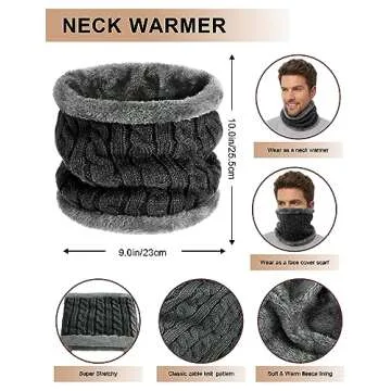 VXVGER Warm Hat Scarf Gloves Set - Cozy Winter Essentials