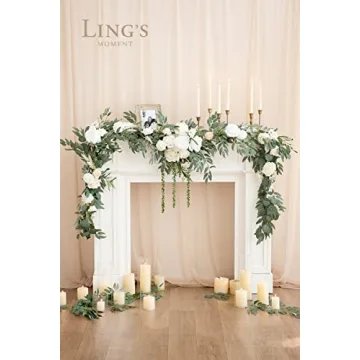 Ling's Moment 9FT Flower Garland for Weddings and Decor