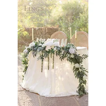 Ling's Moment 9FT Flower Garland for Weddings and Decor