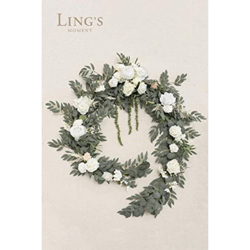 Ling's Moment 9FT Flower Garland for Weddings and Decor