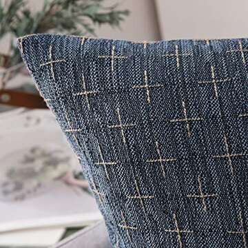 MIULEE Pack of 2 Decorative Burlap Linen Throw Pillow Covers Modern Farmhouse Vintage Pillowcase Rus...