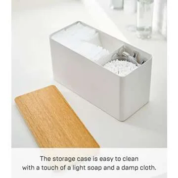 Yamazaki Home Rin Countertop Organizer Bathroom Kitchen Counter Organizer Metal Toiletries Holder - Steel + Wood